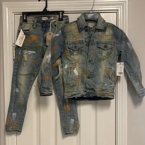 Evolution by Design Kids Distressed Denim Jacket and Jeans Set